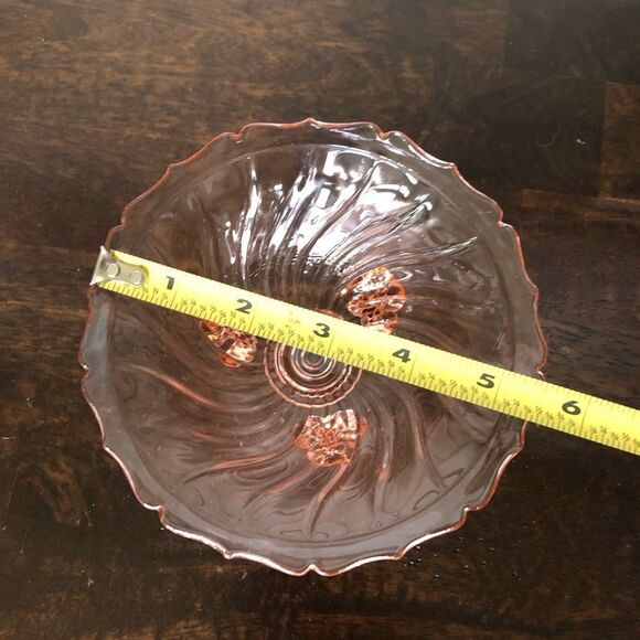 Elegant Pink Depression Glass Candy Dish Bowl - Picture 4 of 6